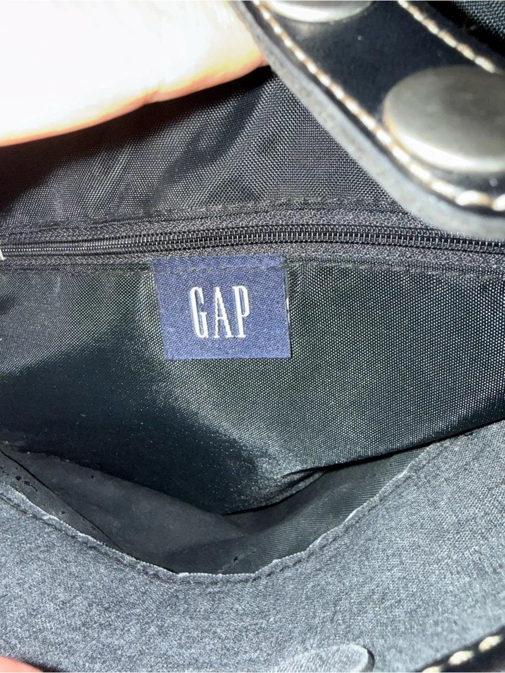 Vintage Gap Faux Leather Black Messenger Bag Briefcase